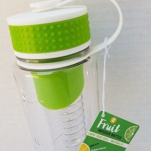 NEW Fruit Infuser Green Water Bottle Flavor Hint 24oz 30058 Leak Proof Twist Cap